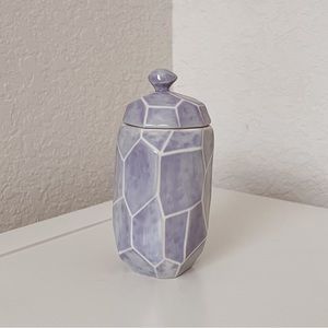 Anthropologie Iris Geometric Ceramic Jar Vase